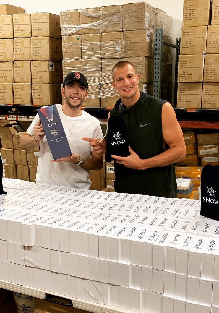 Rob Gronkowski with SNOW
